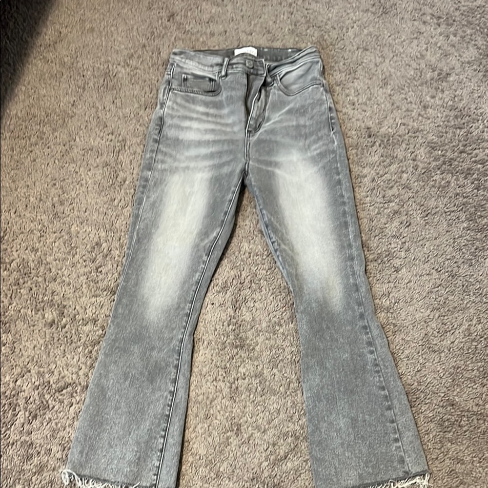 Women's Grey cropped bootcut Jeans
